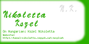 nikoletta kszel business card